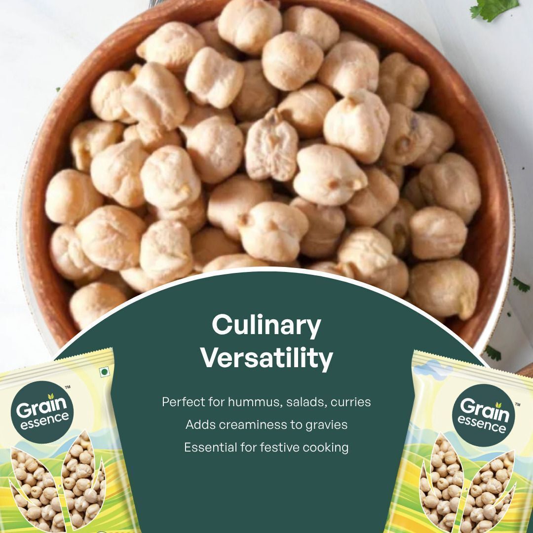GRAIN ESSENCE White Kabuli Chana (Whole) (Big Size, Whole Pulses) (1 kg) - view 5