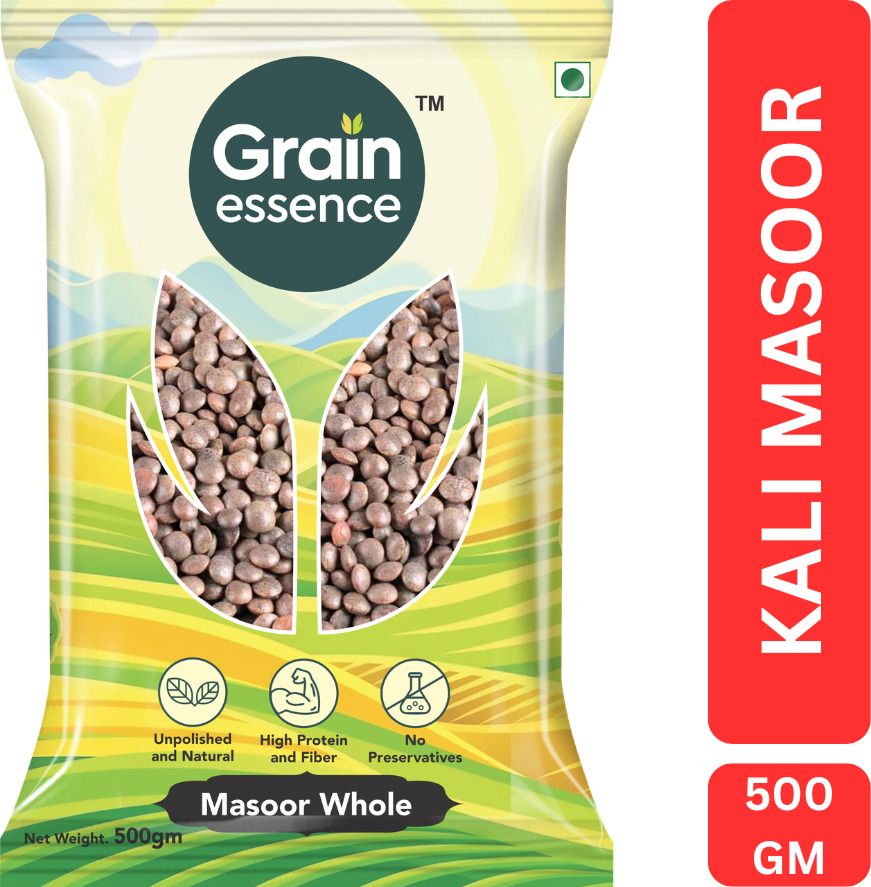 GRAIN ESSENCE Masoor Dal (Whole) (Unpolished, Best Quality, Kala Masoor) (500 g)