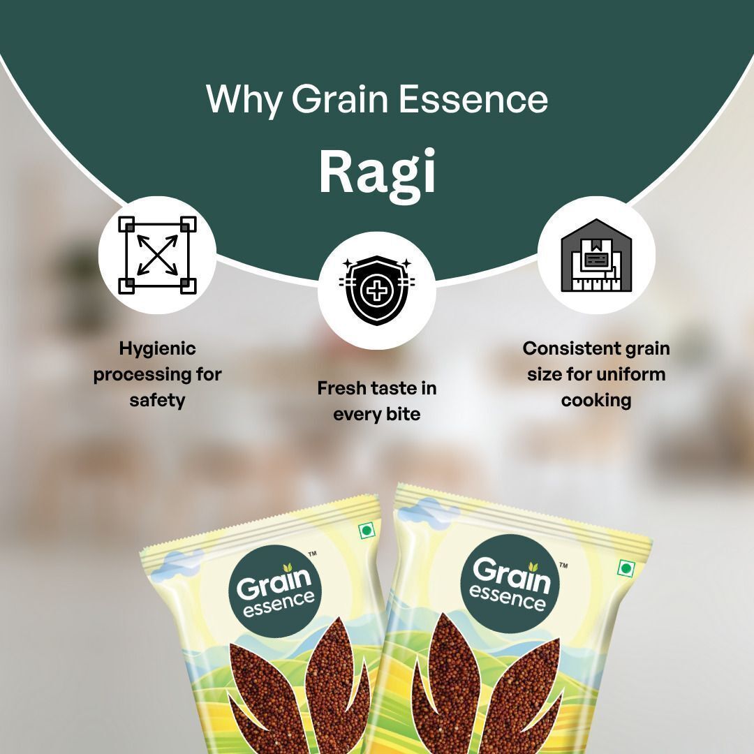 GRAIN ESSENCE Ragi (Finger Millet) | Calcium Rich, High Fibre, Iron Rich | Gluten-Free (1 kg) Finger Millet (1000 g) - view 8