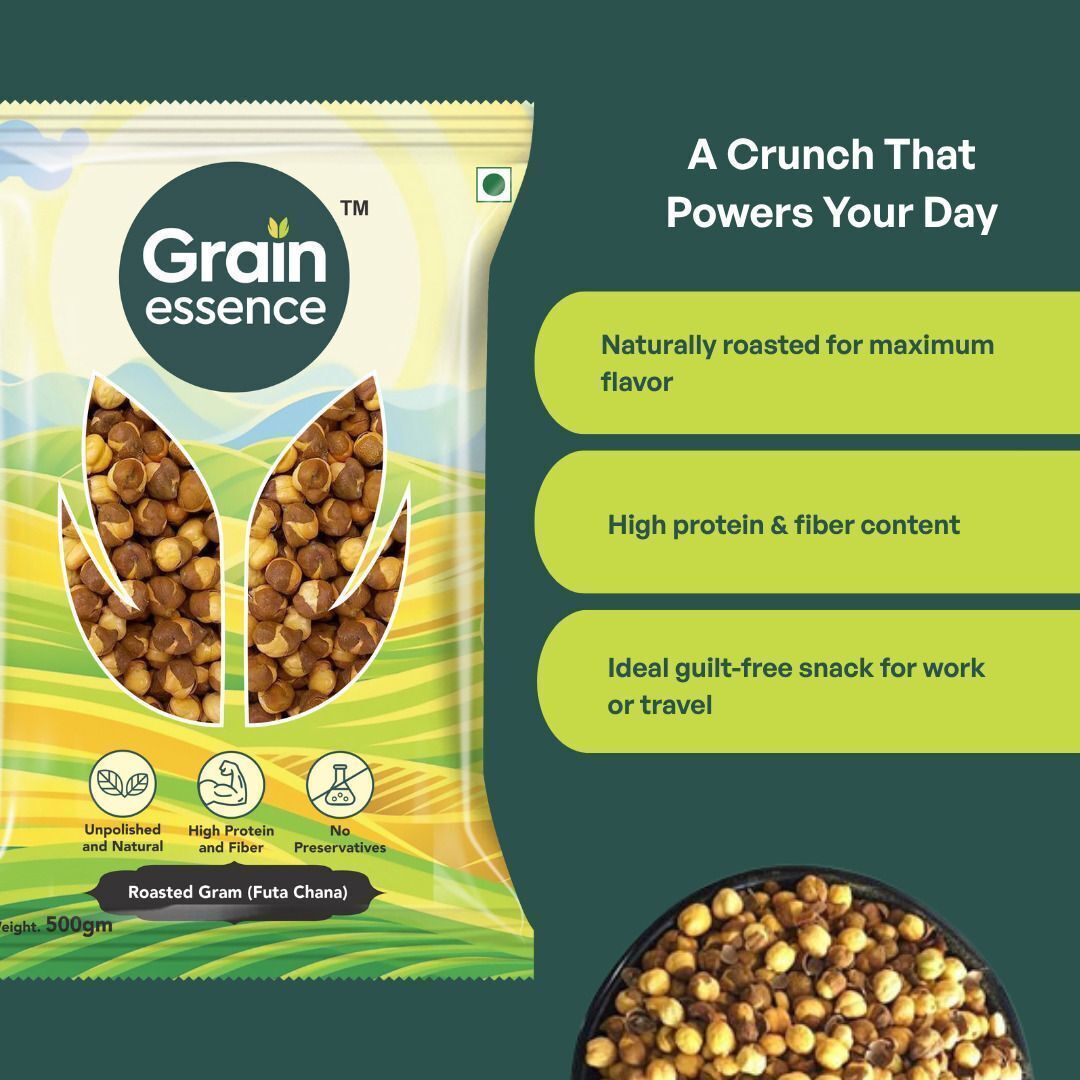 GRAIN ESSENCE Brown Bengal Gram (Whole) (Roasted Whole Pulses) (500 g) - view 3
