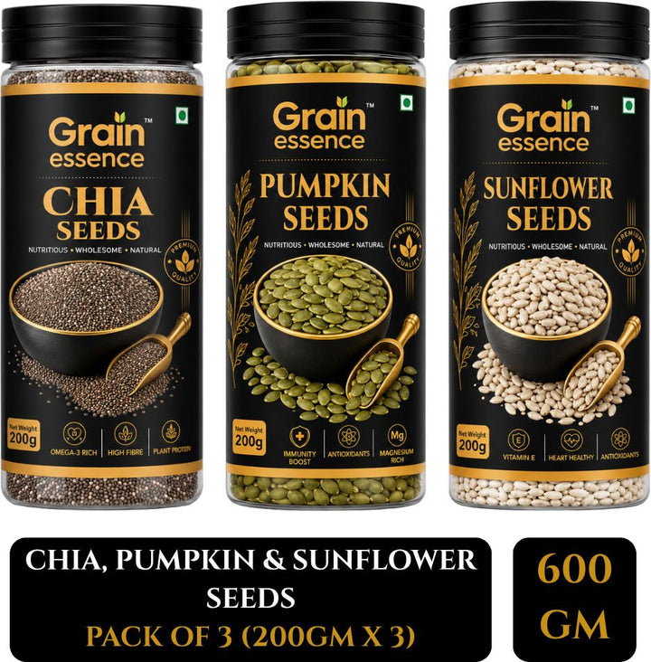 Chia, Pumpkin and Sunflower Seeds Jar Combo
