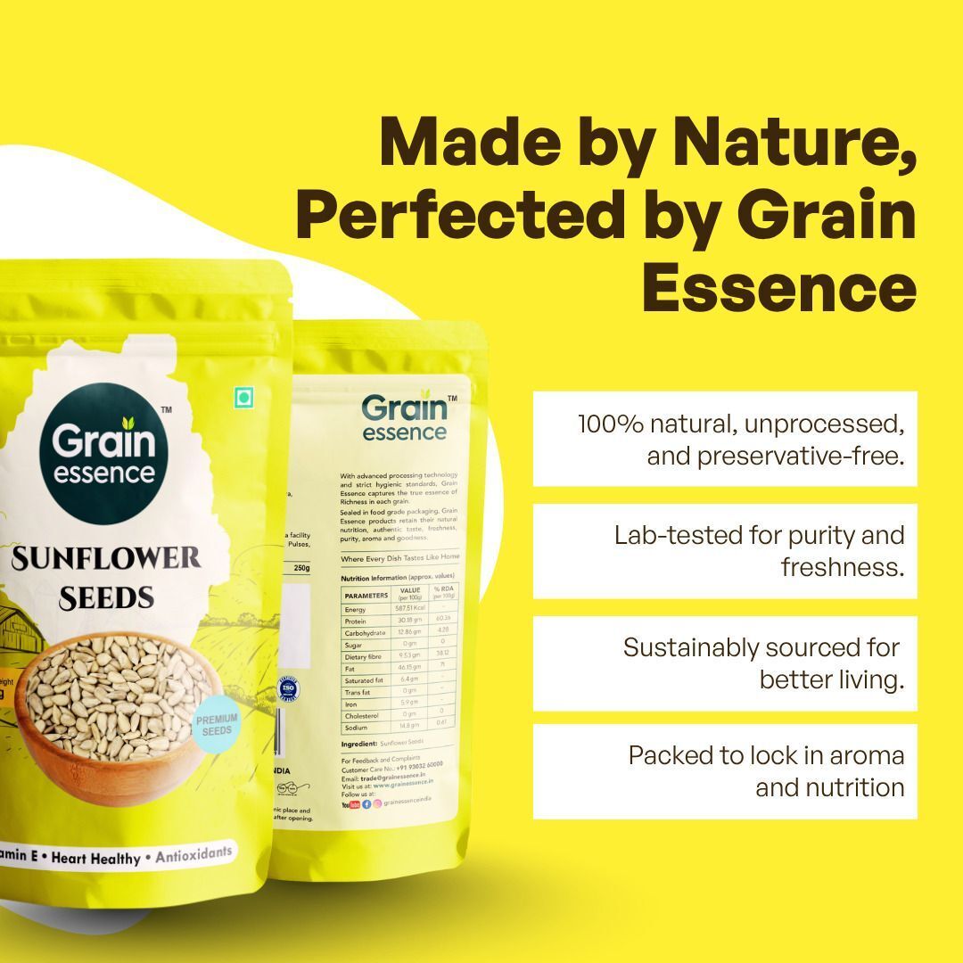 GRAIN ESSENCE Grain Essence Premium Sunflower Seeds | 100% Natural, Raw & Unroasted Sunflower Seeds (100 g) - view 5