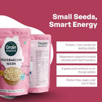 GRAIN ESSENCE Grain Essence Super Seeds Combo | Pumpkin Seeds, Watermelon Seeds, Sunflower Seeds, Brown Chia Seeds, Basil Seeds, Brown Flax Seeds (6 x 100 g) - view 2