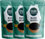 GRAIN ESSENCE Grain Essence Premium Basil Seeds (Sabja Seeds) | 100% Natural, Raw & Unpolished Basil Seeds (3 x 250 g)