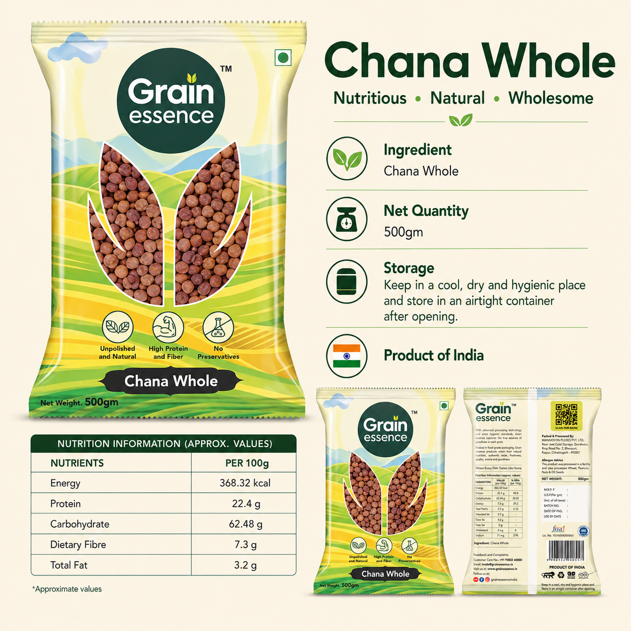 Brown Chana Whole (Bengal Gram)