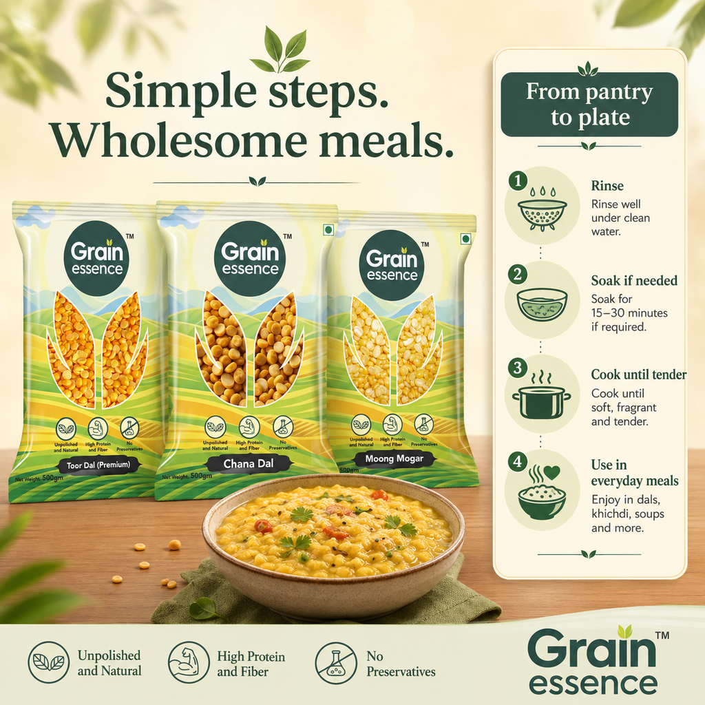 Daily Dal Combo (Chana Dal, Moong Dal, Toor Dal)
