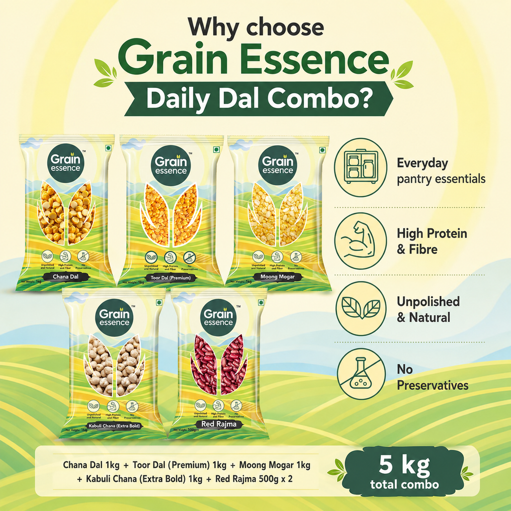 Daily Dal Combo (Chana Dal, Toor Dal, Moong Dal, Kabuli Chana, Rajma)