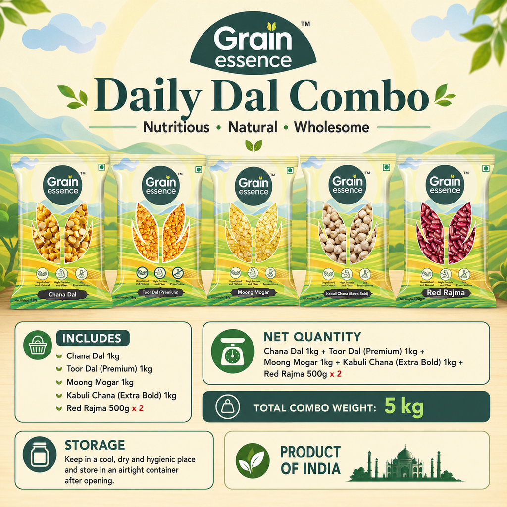 Daily Dal Combo (Chana Dal, Toor Dal, Moong Dal, Kabuli Chana, Rajma)