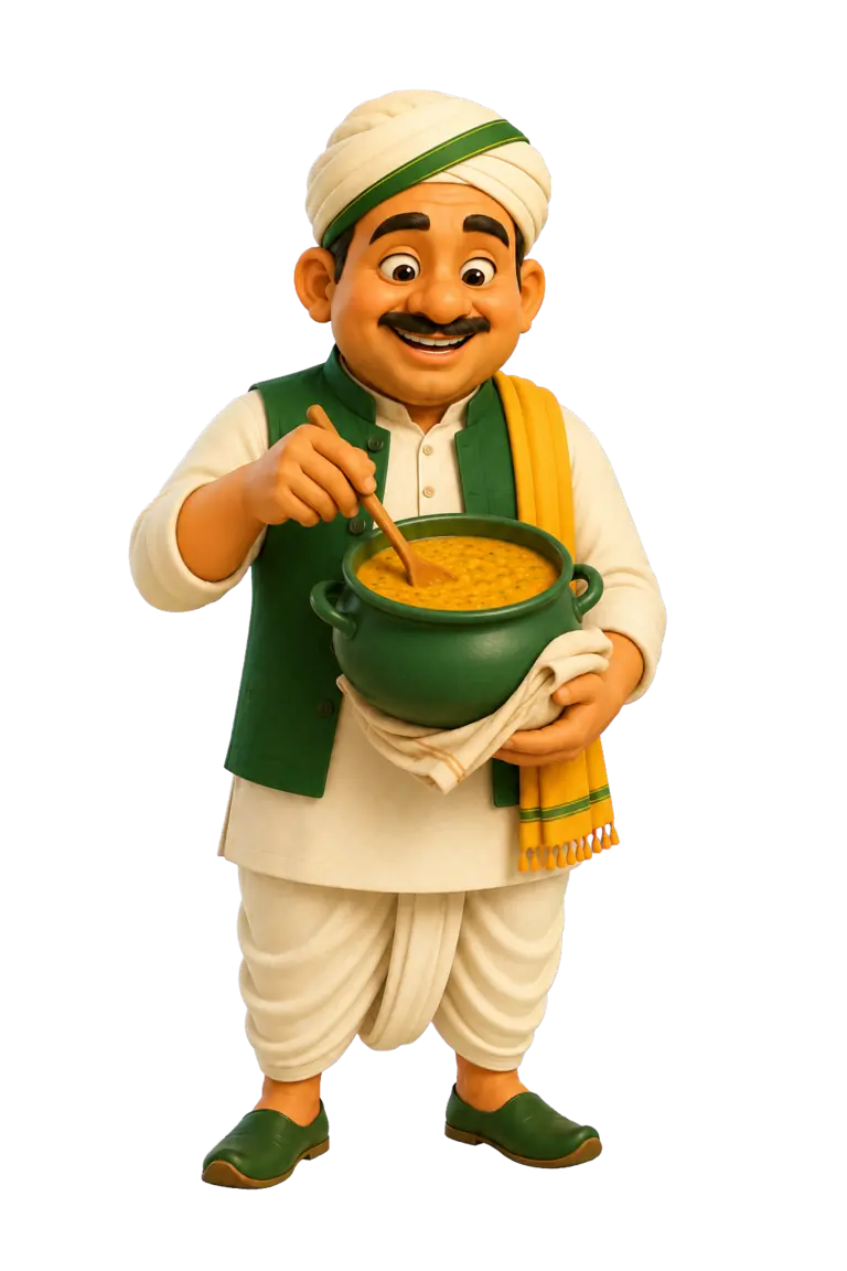 Kisan Kaka cooking dal for Grain Essence recipes